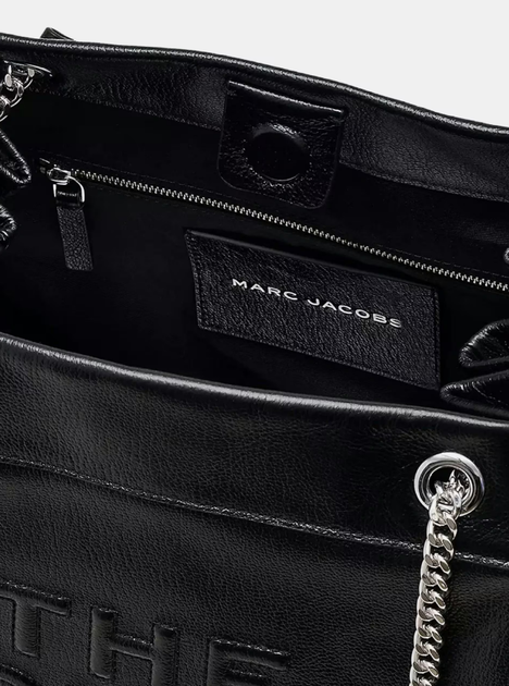 Женская кожаная сумка Marc Jacobs The Large Chain Sack Bag, чёрная - изображение 4