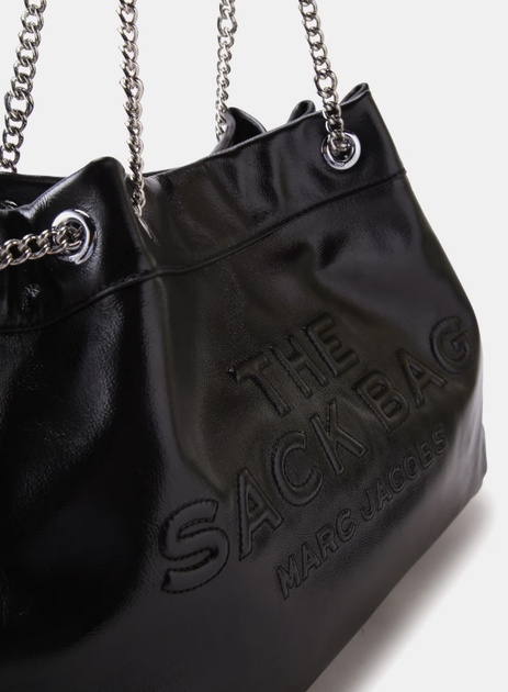 Женская кожаная сумка Marc Jacobs The Large Chain Sack Bag, чёрная - изображение 5