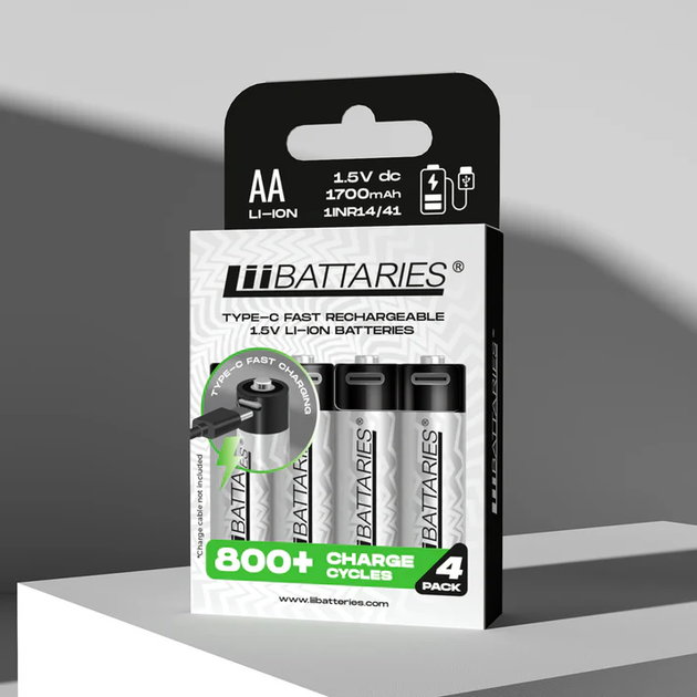 Акумулятори LiiBatteries AA TYPE-C USB Rechargeable 4 шт (9331816667097) - зображення 6