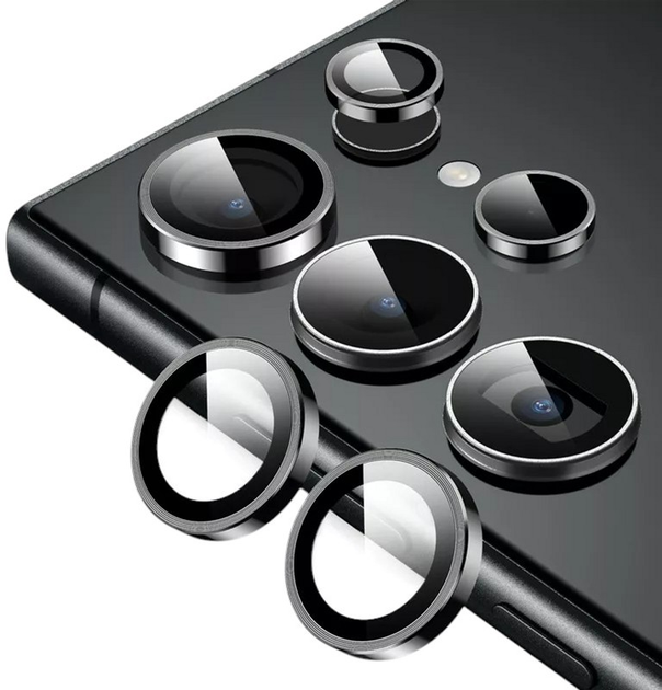 Zestaw szkieł hartowanych Crong Lens Ring do kamery Samsung Galaxy S24 Ultra Black (5904310703826) - obraz 2