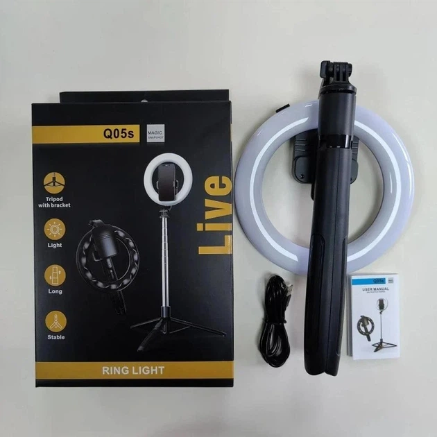 Лампа кільцева для селфі LED CH Q05S 20cm 4W 3000-6500K - изображение 4
