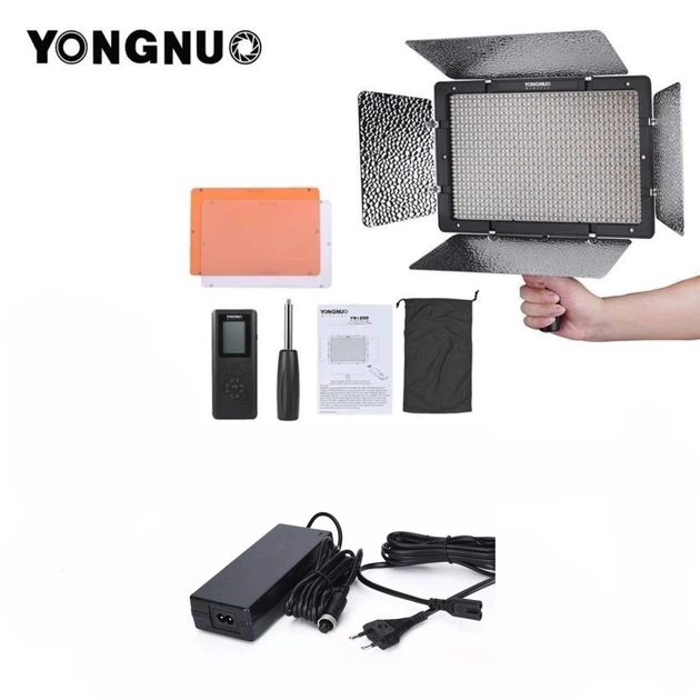Лампа відеосвітло LED Yongnuo YN1200 72W Light 1200pcs color 3200-5500K із зарядним пристроєм 220v - изображение 2