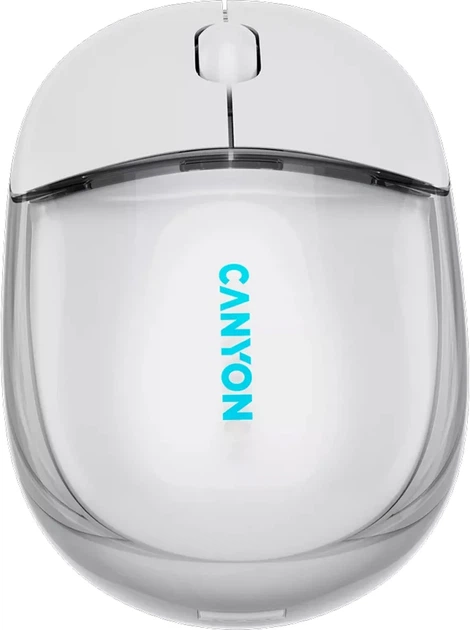 Миша Canyon OnClick 24 Dual-mode Silent Bluetooth/Wireless Transparent/White (CNS-CMSW24W) - зображення 2