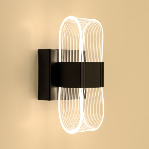 Світильник світлодіодний настінний бра LUMINARIA LUMIERA SQUARE 12W 3000-6500К ON/OFF BLACK/CLEAR 220V IP20 - зображення 2