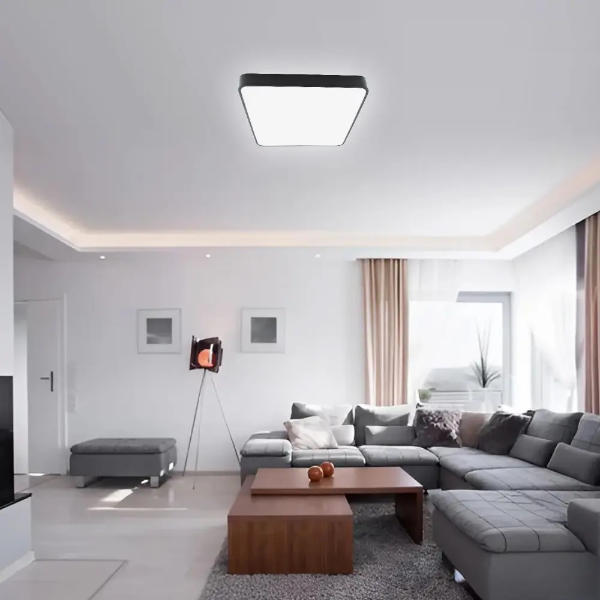 Керована LED люстра Esllse ONIX 90W S ON/OFF 3000-6500К 7200Лм квадратна чорна 500x500х50-BLACK-220-IP20 - зображення 3