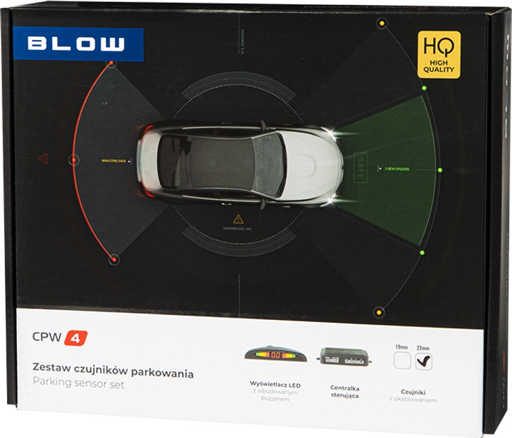 Zestaw czujników parkowania Blow CPW4 Czerwony (5900804119098) - obraz 2