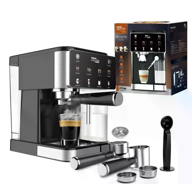 Универсальная кофемашина 3в1 Zepline ZP-6806 3000W 20Bar, сенсорная кофеварка для молотого кофе и капсул Черная - изображение 3