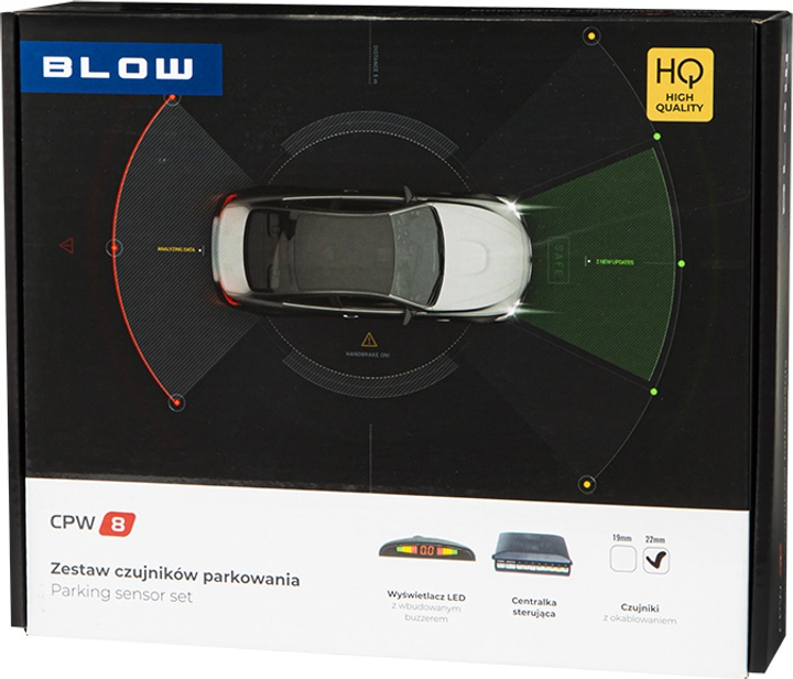 Zestaw czujników parkowania Blow CPW8 Czarny (5900804119166) - obraz 3