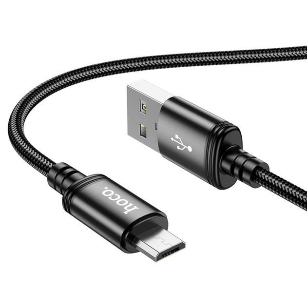 Кабель Hoco X89 Wind USB – micro-USB 2.4 А 1 м у нейлоновому обплетенні чорний - Фото 3 Кабель Hoco X89 Wind USB – micro-USB 2.4 А 1 м у нейлоновому обплетенні чорний - зображення 3