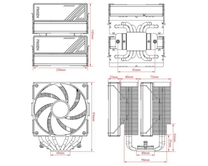 Кулер процесорний ID-Cooling Frozn A620 ARGB Чорний - Фото 7 Кулер процесорний ID-Cooling Frozn A620 ARGB Чорний - изображение 7