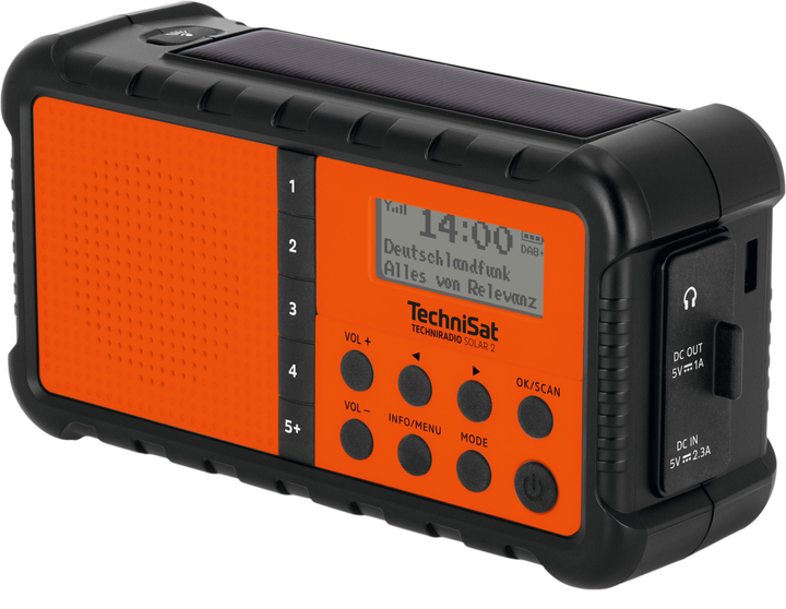 Радіо TechniSat TechniRadio Solar 2 Black/Orange (0000/3996) - зображення 3