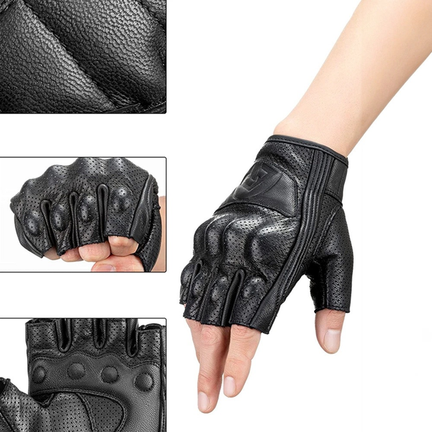 Rękawice motocyklowe Rockbros skórzane XL Czarne (5907769312915) - obraz 4