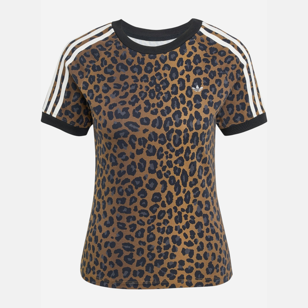 Футболка бавовняна жіноча Adidas Originals Leopard Cali JW7304 M Коричнева (4068811984403) - зображення 6