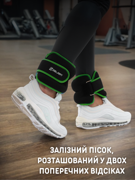 Утяжелители для ног и рук по 2 кг веса грузики манжеты браслеты груз гири на тело запястья липучке для бега тренировок упражнений спорта фитнеса гимнастики бокса отжиманий кроссфита турника спортивные пара 2 шт металлические ТБ3257 Hechpro + подарок чехол - изображение 3