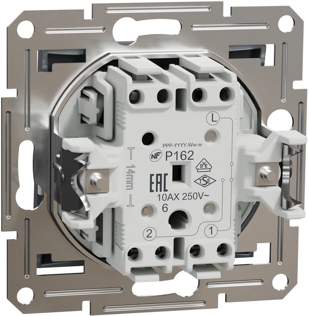 Перемикач 1-клавішний Schneider Electric Asfora самозажимний сталь EPH0400162 - изображение 2