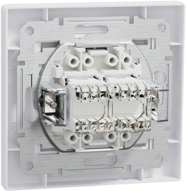 Розетка комп'ютерна Schneider Electric Asfora Electric RJ45 UTP кат. 5Е подвійна Біла EPH4400121 - Фото 2 Розетка комп'ютерна Schneider Electric Asfora Electric RJ45 UTP кат. 5Е подвійна Біла EPH4400121 - изображение 2
