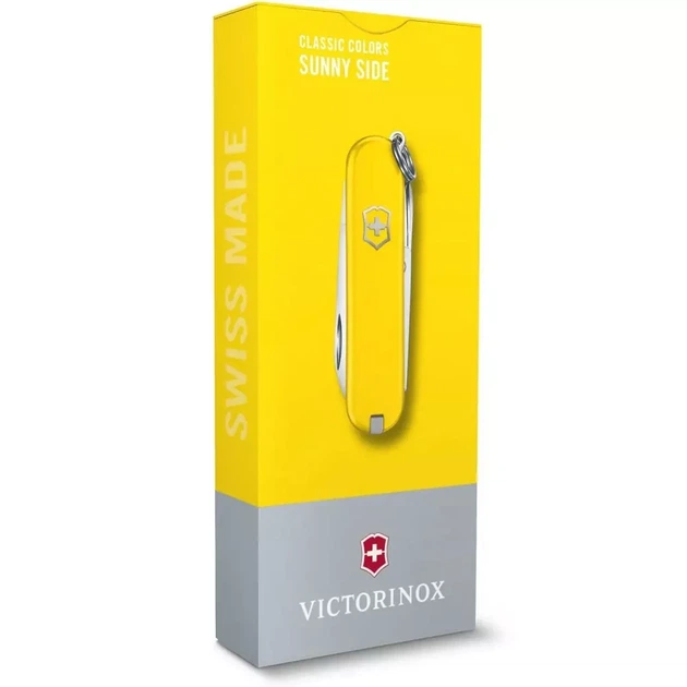 Складаний ніж Victorinox Classic SD жовто-блакитний для активного відпочинку та повсякденного використання - Фото 6 Складаний ніж Victorinox Classic SD жовто-блакитний для активного відпочинку та повсякденного використання - зображення 6