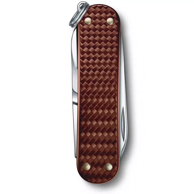 Складной нож Victorinox Classic SD Alox для повседневного использования коричневый рифленый 5 функций - изображение 3