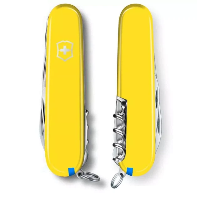 Складной нож Victorinox Huntsman 15 функций для активного отдыха и путешествий желтый цвет - изображение 3