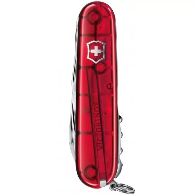 Складаний ніж Victorinox Huntsman 15 функцій для активного відпочинку кемпінгу та подорожей червоний напівпрозорий - зображення 3