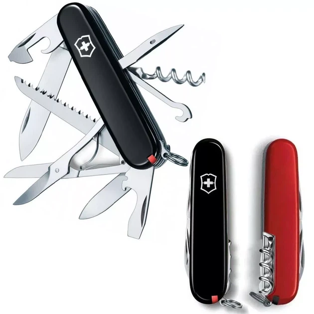Складной нож Victorinox Huntsman патриотический для активного отдыха кемпинга и путешествий черно-красный - Фото 2 Складной нож Victorinox Huntsman патриотический для активного отдыха кемпинга и путешествий черно-красный - изображение 2