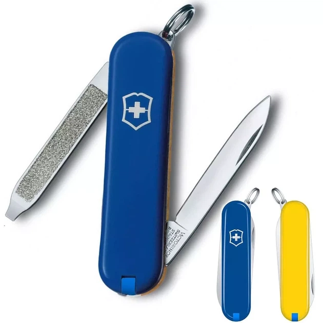 Складаний ніж Victorinox Escort для активного відпочинку та повсякденних завдань із 6 функціями синьо-жовтий - Фото 2 Складаний ніж Victorinox Escort для активного відпочинку та повсякденних завдань із 6 функціями синьо-жовтий - зображення 2