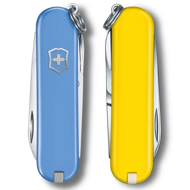 Складаний ніж Victorinox Classic SD для активного відпочинку компактний багатофункціональний блакитно-жовтий - Фото 5 Складаний ніж Victorinox Classic SD для активного відпочинку компактний багатофункціональний блакитно-жовтий - зображення 5