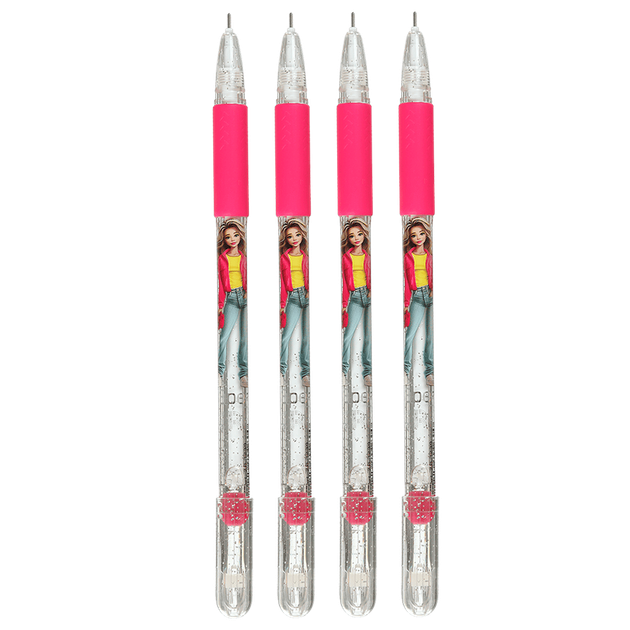 Ручка гелева пиши-стирай ZiBi Super Girl 0.5 мм синя 4 шт (ZB.2239.4) - зображення 2