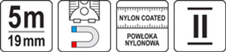 Miarka stalowa YATO z nylonową powłoką i magnetycznym końcem, 5 m x 19 mm (YT-7130) - obraz 5