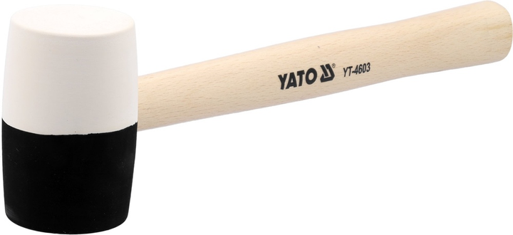 Młotek gumowy YATO 2-warstwowy 58 mm z drewnianą rączką 580 g 340 mm (YT-4603) - obraz 1