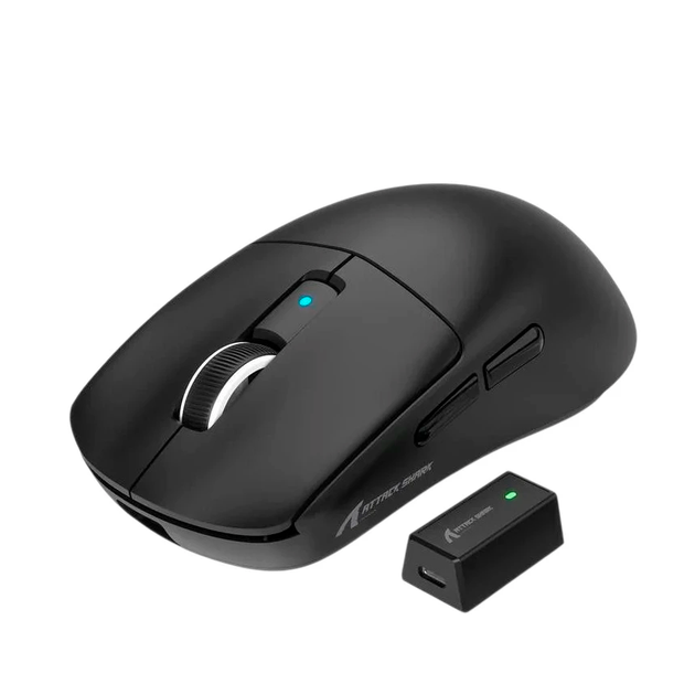 Бездротова ігрова мишка Attack SHARK R6 (8K Гц, 42000DPI, 2.4G, BT5.2, Type-C, PAW3950MAX, Black) - Фото 2 Бездротова ігрова мишка Attack SHARK R6 (8K Гц, 42000DPI, 2.4G, BT5.2, Type-C, PAW3950MAX, Black) - зображення 2