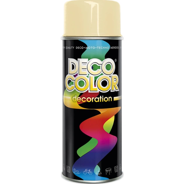 Фарба аерозольна алкідна DecoColor слонова кістка (RAL1015) 400мл - Фото 1 Фарба аерозольна алкідна DecoColor слонова кістка (RAL1015) 400мл - изображение 1