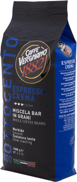 Кава в зернах Vergnano 800 Ottocento Crema 1 кг (8001800000520) - зображення 1