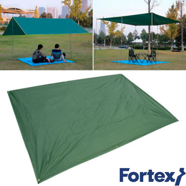 Тент захисний ламінований, водостійкий Fortex 2 х 3 м, 6 м2, 90 г/м2, зелений - зображення 9