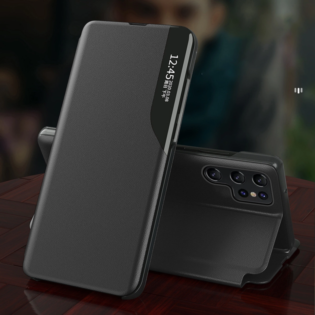Etui z klapką Hurtel Eco Leather View Case do Samsung Galaxy S25 Ultra Black (5907769368271) - obraz 3
