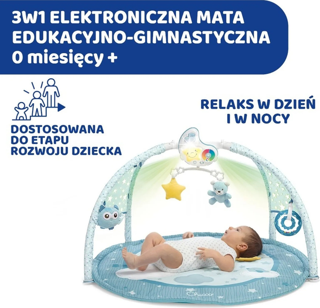 Mata edukacyjna z melodiami i projektorom Chicco First Dreams Enjoy Colours 3 w 1 Niebieska (8058664112548) - obraz 7