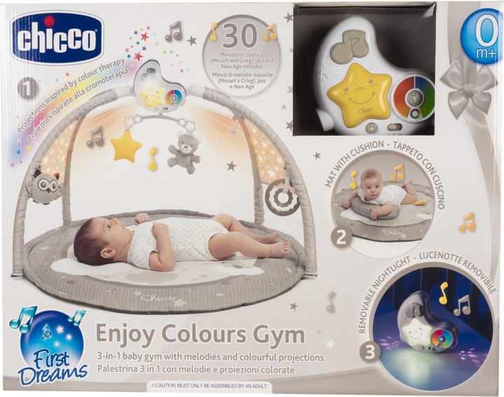 Розвиваючий килимок з мелодіями та проектором Chicco First Dreams Enjoy Colours 3 в 1 Бежевий (8058664112524) - зображення 9