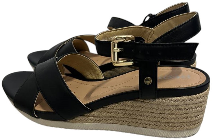 Sandaly damskie na koturnie Geox D02HHC00085-C9999 37 24 cm Czarne (8054730431643) (955555909455238) - Outlet - obraz 4