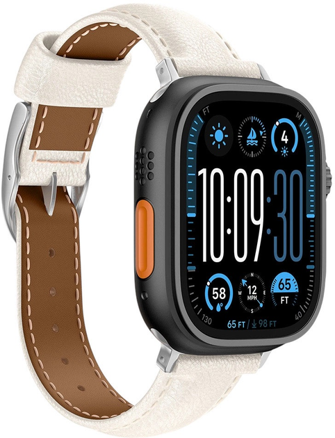 Ремінець AMAZINGTHING Class Band для Apple Watch 45 / 46 / 49 мм Light Beige (4896238001249) - зображення 3