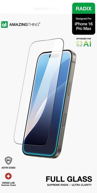 Захисне скло AMAZINGthing Radix Full Glass для Apple iPhone 16 Pro Max Transparent (4896238000839) - зображення 4