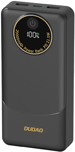 Powerbank Dudao K12Pro 20000 mAh 22.5W Black (6976625333899) - obraz 1