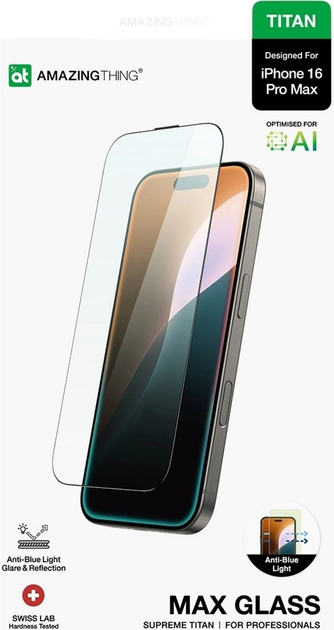 Захисне скло AMAZINGthing Titan Max Glass для Apple iPhone 16 Pro Max Transparent (4896238001072) - зображення 4