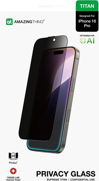 Захисне скло AMAZINGthing Titan Privacy Glass для Apple iPhone 16 Pro Transparent (4896238001041) - зображення 4