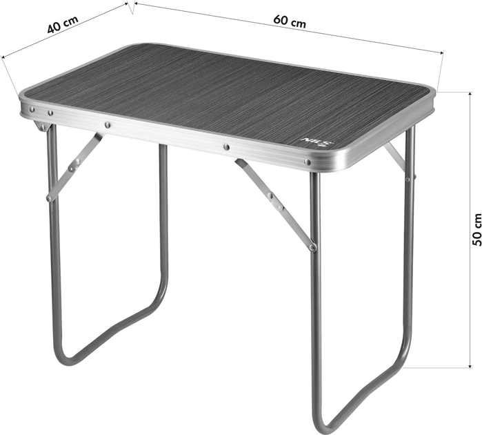 Stół kempingowy Nils Camp NC3401 składany 60 x 40 x 50 cm Ciemnoszary (5908261681653) - obraz 6