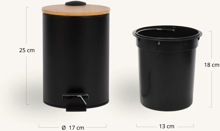Кошик для ванної кімнати Nuxio Zetru з бамбуком 3L Чорний (5902973461596) - зображення 11