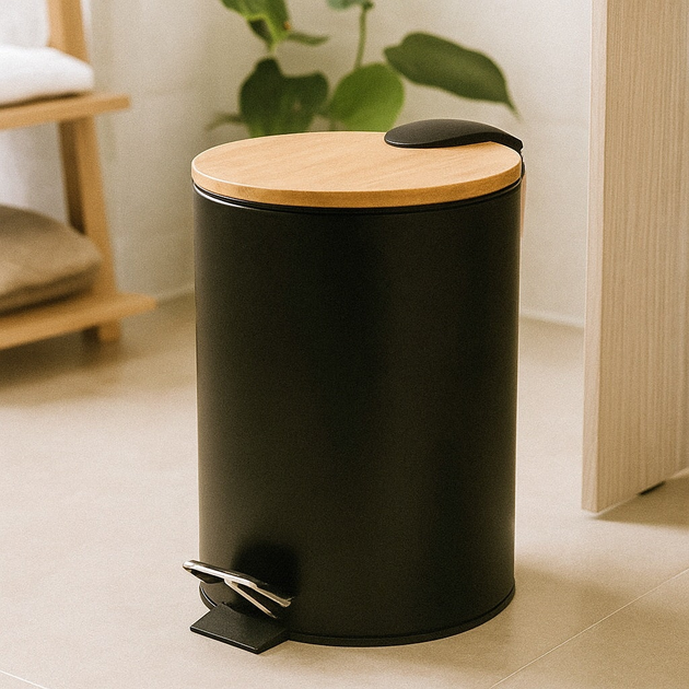 Кошик для ванної кімнати Nuxio Zetru з бамбуком 3L Чорний (5902973461596) - зображення 14