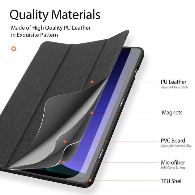 Etui DUX Ducis Domo na Samsung Galaxy TTab S9 z funkcja Smart Sleep podstawka Black (6934913025895) - obraz 7