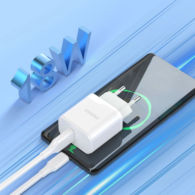 Ładowarka sieciowa Dudao A20EU USB-A 18W + kabel USB-A - Lightning White (6976625331994) - obraz 7