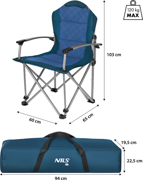 Krzesło turystyczne Nils Camp NC3705 składane Niebieskie (5908261681523) - obraz 11