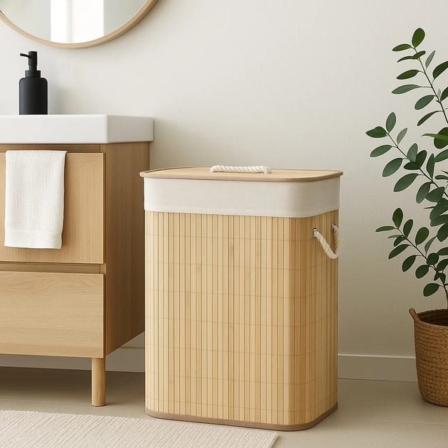 Кошик для білизни з бамбука Nuxio Sana 60L (5902973462128) - зображення 11